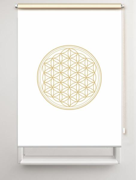 Rollo Blume des Lebens gold blanco    - Sichtschutz Extartiqe